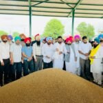 Cabinet Minister Hardeep Singh Mundian initiates wheat procurement at Sahnewal grain market