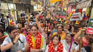 भाजपा ने लुधियाना में निकली महिला आक्रोश मशाल यात्रा  
